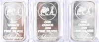 Coin 3  Silver .999 1 Troy Oz. Bars Silver Towne