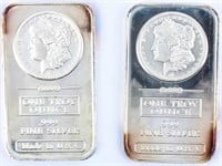 Coin 2  Silver .999 1 Troy Oz. Bars Morgan Dollar