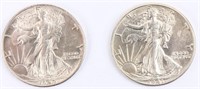 Coin Walking Liberty Half Dollars 1940 & 1941 BU