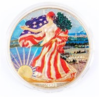 Coin American Silver Eagle .999 Silver  Colorized