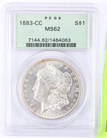 Coin 1883-CC Morgan Silver Dollar PCGS MS62