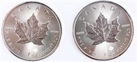 Coin 2 Canadian Maple Leaf .999 Fine Silver 2015