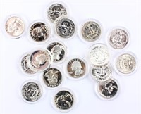 Coin 17 Proof & Unc. Washington Quarters Silver!