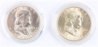 Coin 2 BU Franklin Half Dollars 1948-D & 1951-D