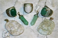 Jade Colored Stone Jewelry.
