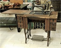 Scarce Early Bruce Treadle Sewing Machine.