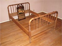 Antique Spindle Bed, Wall Mirror