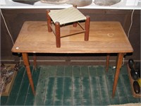 Antique Kitchen Work Table and Stool