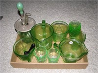 Green Antique Glass Group
