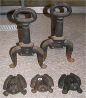 Three Frog Door Stops, Andirons