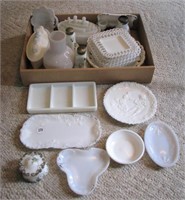 Group of Antique Milk Glass, White Glass