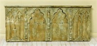 Neo Gothic Painted Carved Oak Architectural Panel.