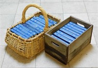 Encyclopedia Britannica Books in Basket and Crate.