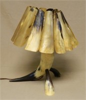 Horn Table Lamp and Shade.