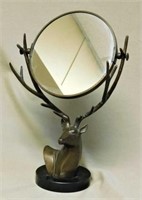 Stag Figural Table Top Mirror on Marble Base.