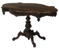 ITALIAN CARVED ROSEWOOD PARLOR TABLE