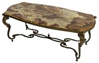 FRENCH LOUIS XV STYLE ONYX TOP COFFEE TABLE
