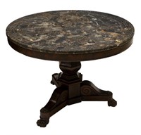 FRENCH EMPIRE MARBLE TOP TABLE