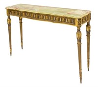 LOUIS XVI STYLE GILTWOOD & ONYX CONSOLE TABLE
