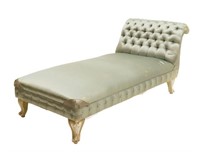 VENETIAN LXV STYLE BUTTONED SILK CHAISE LOUNGE