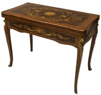 FRENCH MARQUETRY GAME TABLE,GAMES, PLAYING PIECES