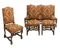 (6) LOUIS XIII STYLE BEECH UPHOLSTERED CHAIRS