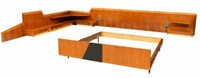 ITALIAN MID-CENTURY MODERN ROSEWOOD BED WALL UNIT