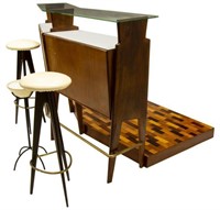 (5) ITALIAN MID-CENTURY MODERN ROSEWOOD BAR SUITE