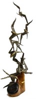 LARGE JAMES H SCORSE BRUTALIST IRON BIRD SCULPTURE