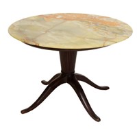 ITALIAN MID-CENTURY ONXY TOP OCCASSIONAL TABLE