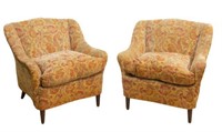 2) ITALIAN MID-CENTURY MODERN UPOLSTERED ARMCHAIRS