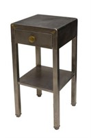 NORMAN BEL GEDDES INDUSTRIAL STEEL SIDE TABLE