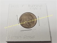 1913 BUFFALO NICKEL TYPE 1 COIN