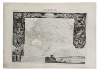 1843 FRENCH MAP "OCEANIE" ILLUSTRATIONS