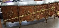 MAGNIFICENT ANTIQUE MARBLE TOP FRENCH BUFFET
