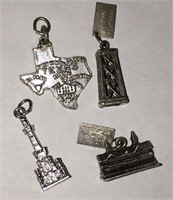 Group Of 4 Sterling Silver Charms