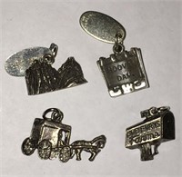 4 Sterling Silver Charms
