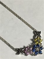 10k Gold And Multicolored Stone Necklace