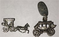 2 Horse Wagon Charms