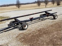 Grain head cart with extendable tongue