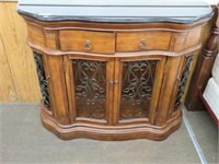 BUFFET W/ METAL CARVING & MARBLE TOP