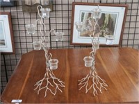 PAIR OF DECORATIVE CANDLE HOLDERS 23"H
