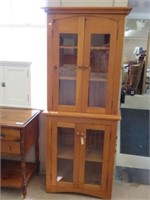 2PC PINE CUPBOARD 28"W X 71"H