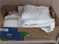 BOX OF PILLOW CASES & TABLE CLOTHS