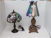 2 STAINED GLASS TABLE LAMPS