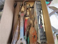 Working man's lot of tools; hammers, wrenches, &