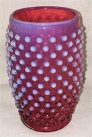 Cranberry Glass Hobnail Vase