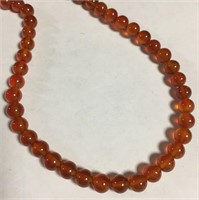 Beaded Hardstone Necklace With Sterling Clasp