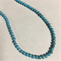 Turquoise Bead Necklace With Sterling Silver Clasp