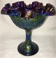 Fenton Carnival Glass Footed Compote